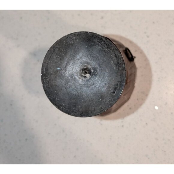 Hand-Carved Wooden Candle Holder with Metal Accent Rustic - Picture 5 of 16